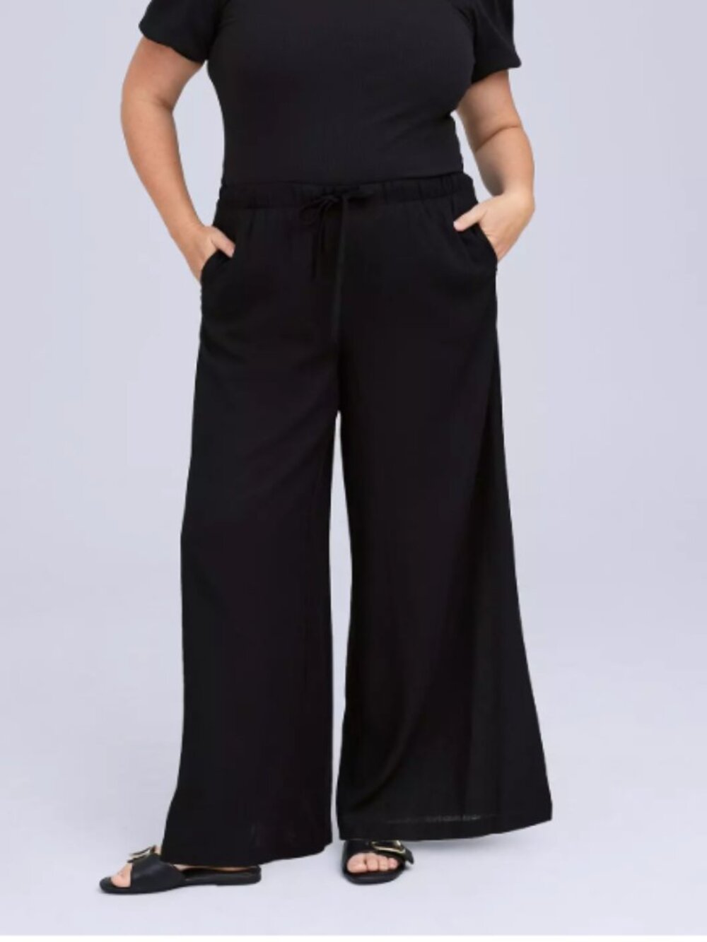 Belle Isle Torrid High-Rise Pull-On Wide Leg Pant Gauzy 3R Lightweight